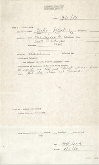 Community Relations Assistance Request, August 1, 1984