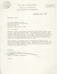Letter from Price Whitaker, Jr. to William Saunders, September 6, 1979