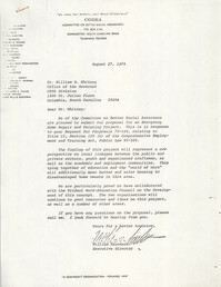 Letter from William Saunders to William B. Whitney, August 27, 1979