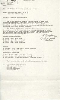 Memorandum, January 4, 1983