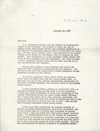 Letter from Benjamin Grant, February 17, 1977