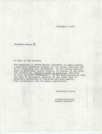 Letter from Alfreda Gourdine to Standard Brands, February 7, 1978