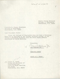 College of Charleston Memorandum, February 15, 1977