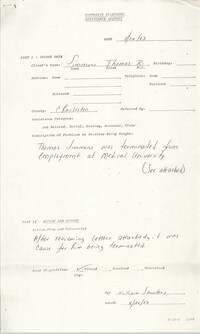 Community Relations Assistance Request, August 26, 1983