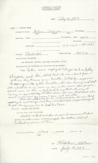 Community Relations Assistance Request, July 14, 1983