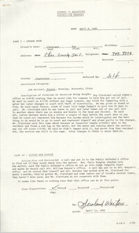 Community Relations Assistance Request, April 8, 1983