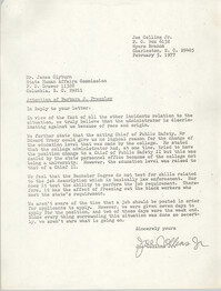 Letter from Joe Collins, Jr. to James Clyburn, February 5, 1977