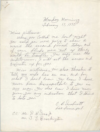 Letter from C. B. Inabinett to Mary Louise Williams, February 17, 1975