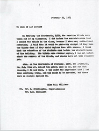 Letter from M. L. Williams, February 25, 1975