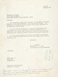 Letter from R. B. Bridgham, April 8, 1975