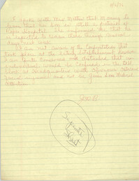 Notes on Frederick Mathis Case, August 6, 1976