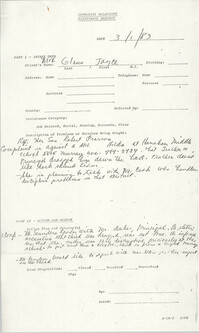 Community Relations Assistance Request, March 1, 1983