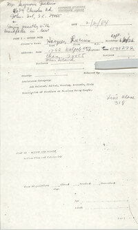 Community Relations Assistance Request, February 2, 1984