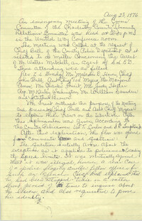 Meeting Notes, August 23, 1976