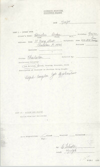 Community Relations Assistance Request, February 22, 1988