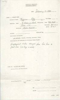 Community Relations Assistance Request, February 7, 1983