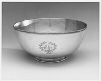Punch Bowl with Engraved Laurel and Initials