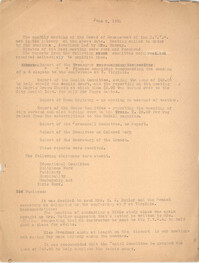 Minutes to the Board of Management, Coming Street Y.W.C.A., June 2, 1931