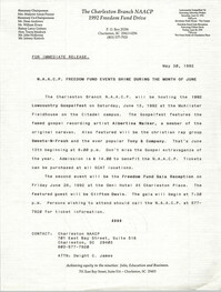 Press Release, NAACP Freedom, Fund Events, May 30, 1992