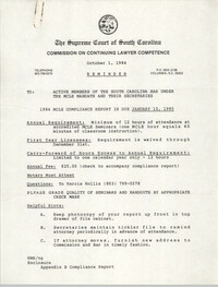 The Supreme Court of South Carolina, Commission on Continuing Lawyer Competence, Report of Compliance, 1984