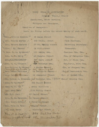 Coming Street Y.W.C.A. Officers and Committee List