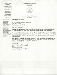 Letter from Brenda Cromwell to F. Renee Gaters, September 14, 1990