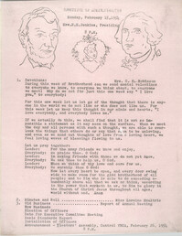 Committee on Administration Program, February 15, 1954