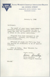 Letter from Doris Bradley, January 6, 1966