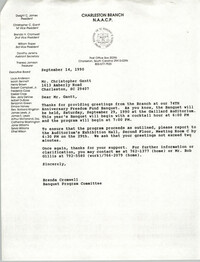 Letter from Brenda Cromwell to Christopher Gantt, September 14, 1990