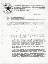 All African People's Revolutionary Party Memorandum, February 9, 1978