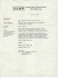 Letter from Howard Moore, Jr. to Cleveland Sellers, July 3, 1968
