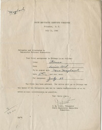 Democratic Committee: Hotel Assignment, July 11, 1944