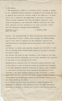 Democratic Committee: Correspondence between C. Browning Smith and Senator Burnet R. Maybank, April 1944
