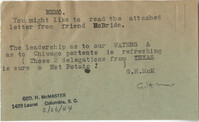 Democratic Committee: Correspondence between Robert M. McBride, George H. McMaster, and Senator Burnet R. Maybank, May 1944