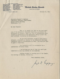 Democratic Committee: Correspondence between Senator Joseph F. Guffey and Senator Burnet R. Maybank, October 1943