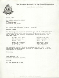 Letter from James Heyward, Jr. to Dwight James, June 5, 1990