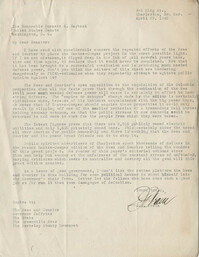 Santee-Cooper: Correspondence between J. C. Frain and Senator Burnet R. Maybank, April-May 1942