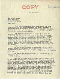Democratic Committee: Letter from Senator Burnet R. Maybank to Tom R. Waring (News and Courier), May 25, 1944