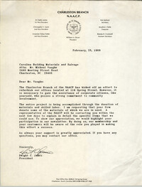 Letter from Dwight C. James to Carolina Building Materials and Salvage, February 25, 1989
