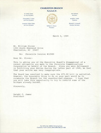 Letter from Dwight C. James to William Glover, March 6, 1989