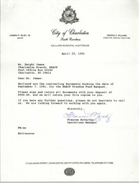 Letter from Frances McCarthy to Dwight James, April 25, 1991