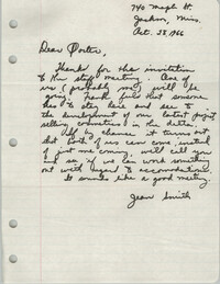 Letter from Jean Smith to 