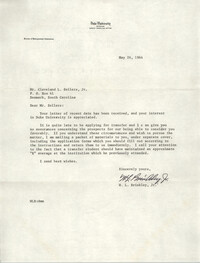 Letter from W. L. Brinkley, Jr. to Cleveland Sellers, May 26, 1964