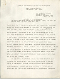 African Liberation Day Coordinating Committee Press Release, April 27, 1972