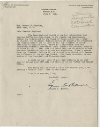 Democratic Committee: Letter from Eugene S. Blease to Senator Burnet R. Maybank, July 7, 1944