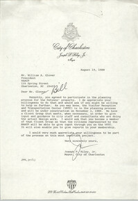 Letter from Joseph P. Riley, Jr. to William A. Glover, August 19, 1988