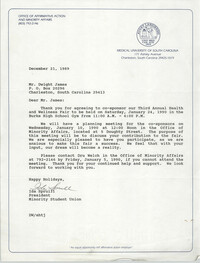 Letter from Ida Spruill to Dwight James, December 21, 1989