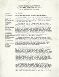Letter from Mab Segrest and Chris Davis, May 13, 1986