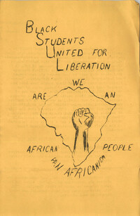 Black Students United for Liberation Fact Sheet and Staff, 1969-1970