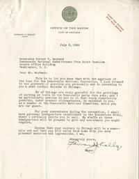Democratic Committee: Correspondence between Edward J. Kelly and Senator Burnet R. Maybank, July 1944